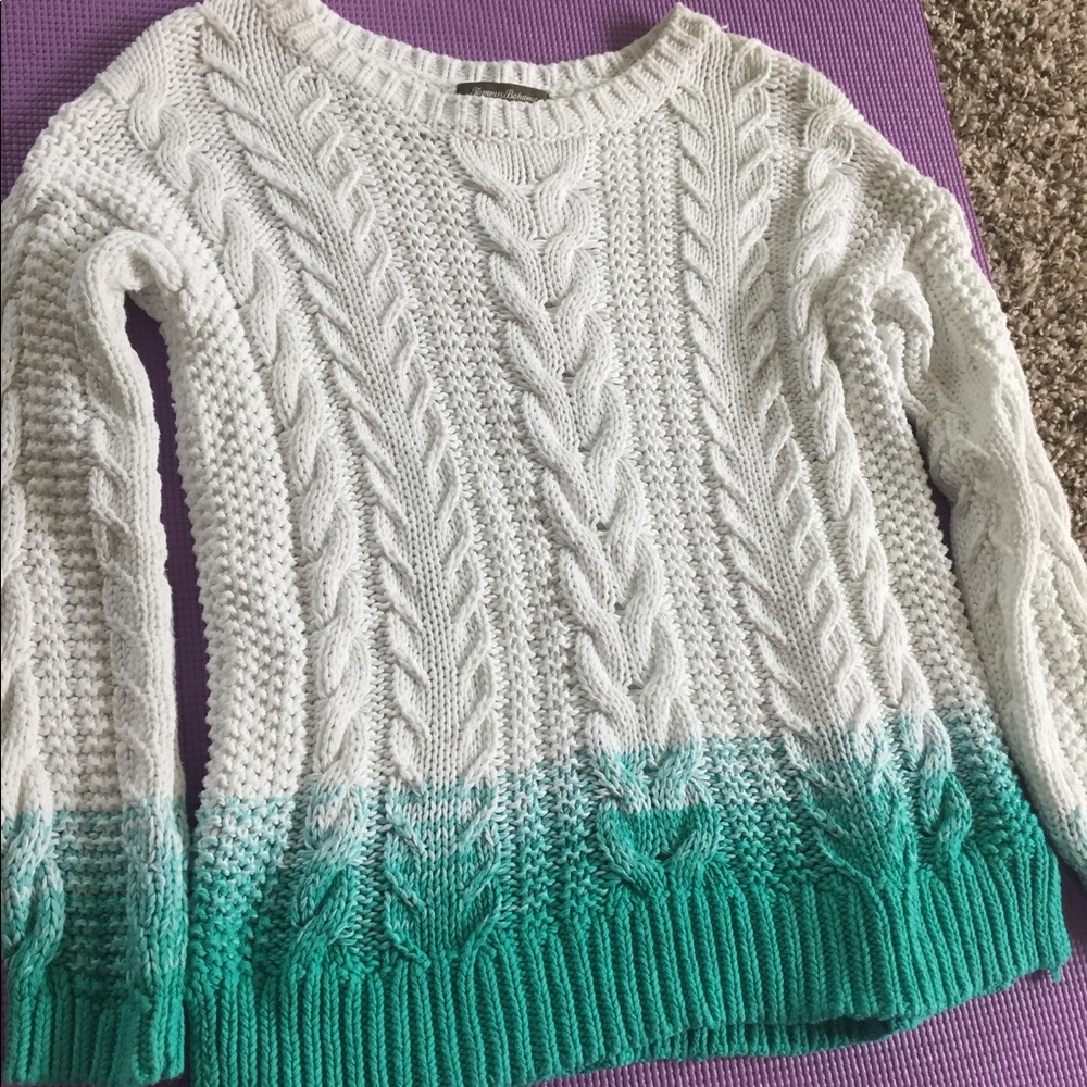 Knit White & Blue Sweater